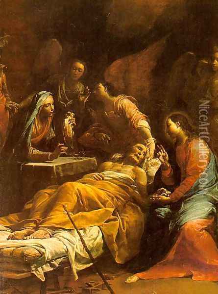 The Death of St. Joseph 1712 Oil Painting - Giuseppe Maria Crespi