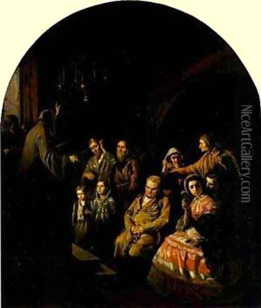 Sermon In A Village 1861 Oil Painting - Vasily Polenov