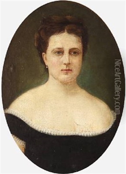 Portrait Of Grand Duchess Olga Constantinovna Of Russia, Later Queen Of The Hellenes (1851-1926) Oil Painting - Vladislav Ciesielski
