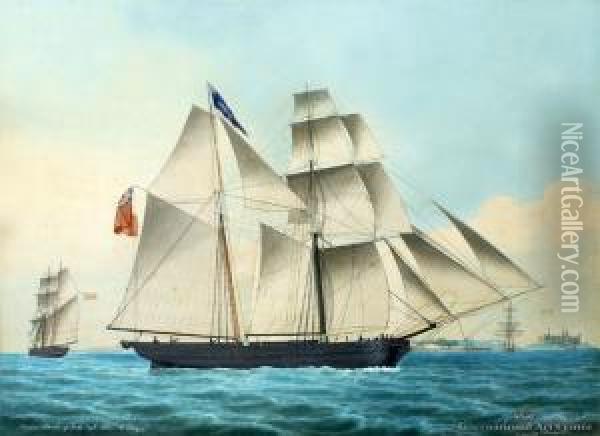 Schooner Sarah Of Perth, Capt. John Mcclagen Oil Painting - Jacob Petersen
