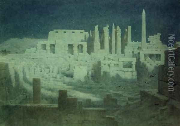 Moonlight at Karnak Oil Painting - Robert George Talbot Kelly