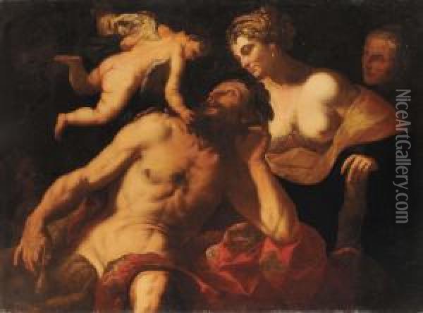 Ercole E Deianira Oil Painting - Pietro Paolo Raggi