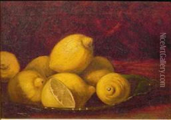 Still Life With Lemons Oil Painting - Philippe Rousseau