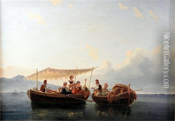 Neapolitanische Fischer Oil Painting - Karl Hilgers