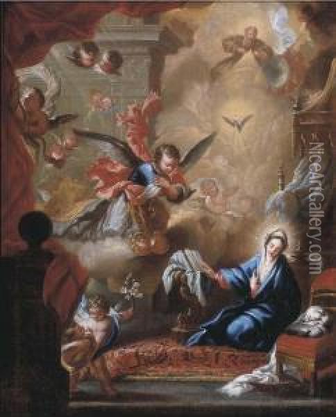 The Annunciation Oil Painting - Miguel Jacinto Melendez
