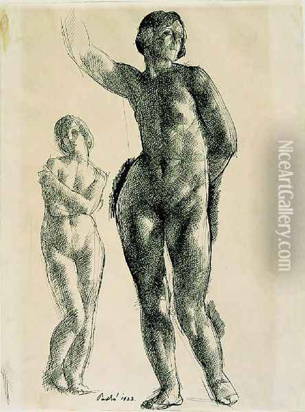 Nude Study 1923 Oil Painting - Karoly Patko