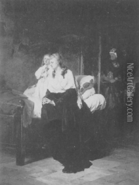 Marie Antoinette In Chambers Oil Painting - Ernst Meisel