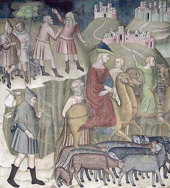 The Separation of Abraham and Lot 1356-67 Oil Painting - Manfredi de Battilor Bartolo Di Fredi Fredi