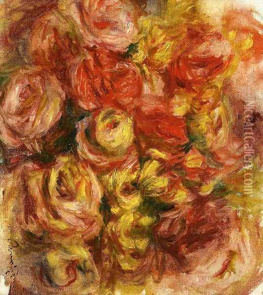 Study Of Flowers Oil Painting - Pierre Auguste Renoir