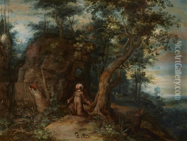 Saint Francis In The Wilderness Oil Painting - Jan Brueghel the Younger