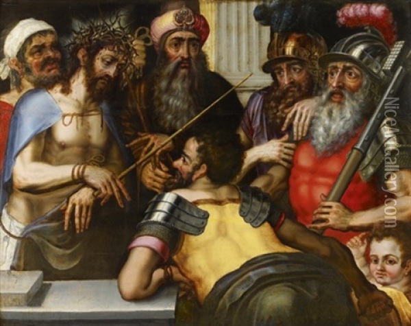Le Christ Aux Outrages Oil Painting - Pieter Aertsen