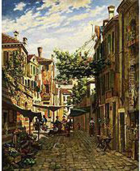 Gasse In Venedig Oil Painting - Ruppert Otto Von
