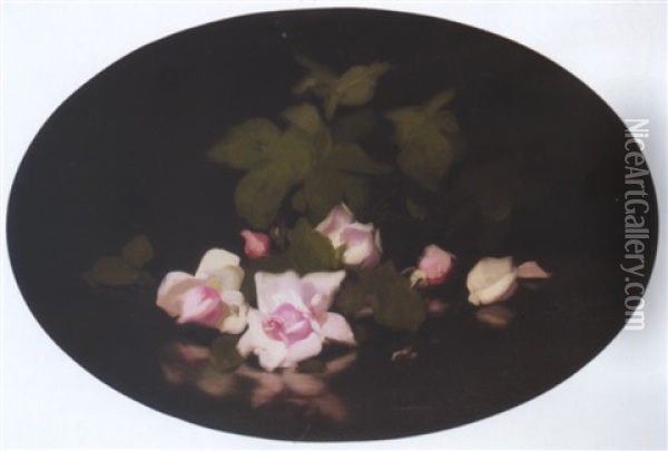 Pink Roses Oil Painting - Stuart James Park