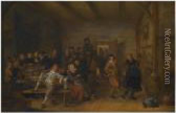 A Tavern Interior With Figures Revelling And Merry-making During Awedding Feast Oil Painting - Jan Miense Molenaer