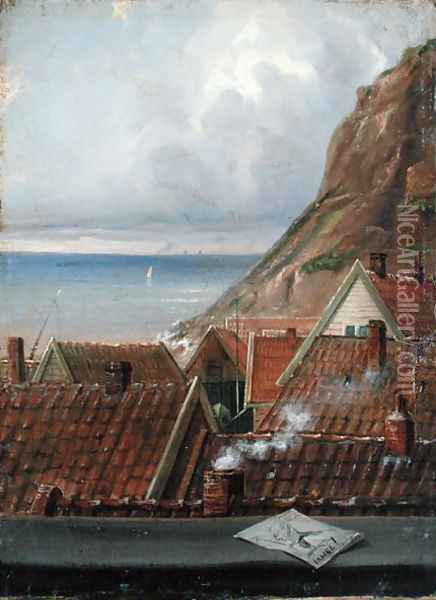 View from a Window of Helgoland Oil Painting - Ernst Willers