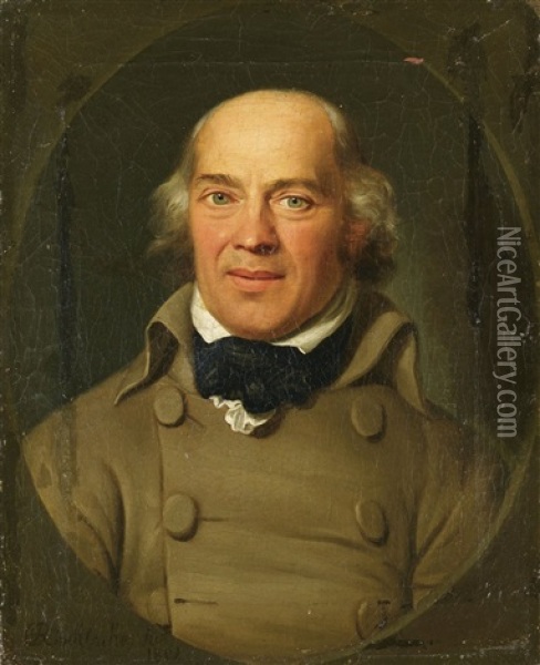 Bildnis Des Nikolaus Kindlinger Oil Painting - Johann Christoph Rincklake