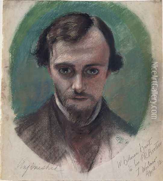 Portrait of Dante Gabriel Rossetti 1828-82 Oil Painting - William Holman Hunt