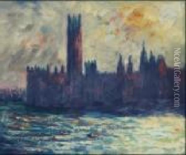 London. Houses Of Parliament Oil Painting - Claude Oscar Monet