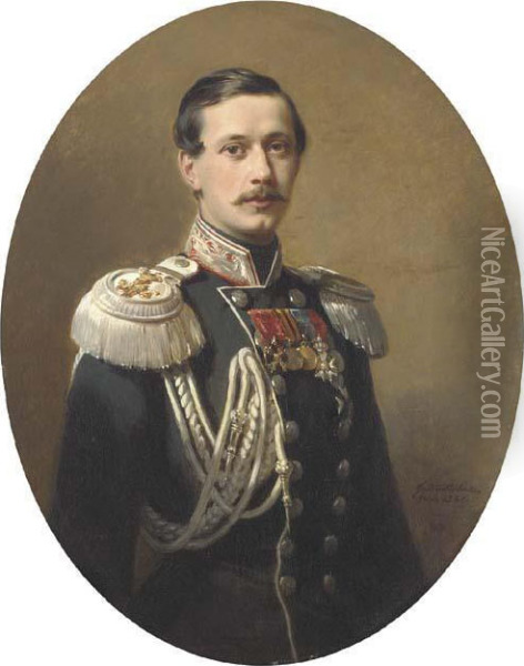 Portrait Of Count Paul Andreievich Shouvaloff In The Uniform Of His Majesty Suite Oil Painting - Franz Xavier Winterhalter