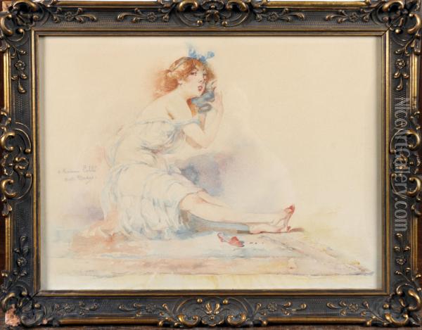 Jeune Femme Au Coquillage Oil Painting - Antoine Daens