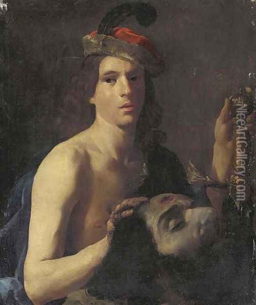 David with the head of Goliath Oil Painting - Nicolas Tournier