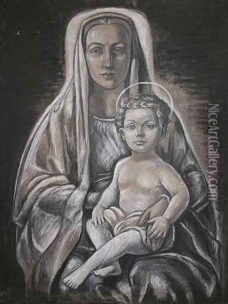 Madonna and Child Oil Painting - Jerzy Faczynski