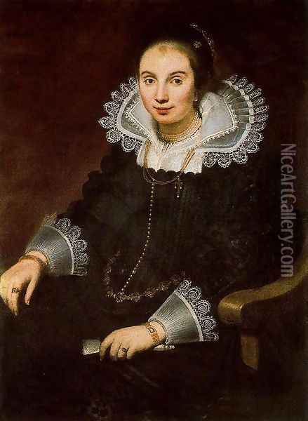 Portrait of a Lady in the range Oil Painting - Cornelis De Vos