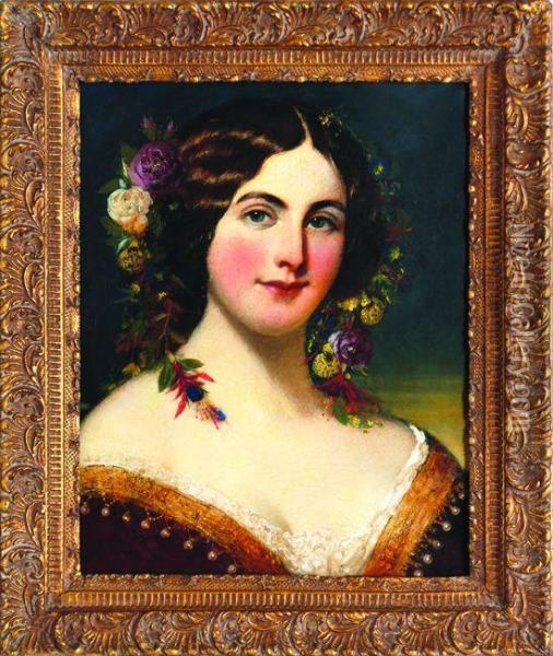 Retrato De Dama Oil Painting - Franz Xavier Winterhalter