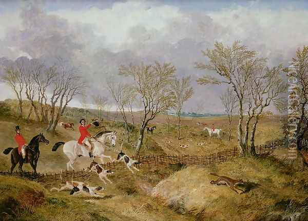 The Cambridgeshire Hunt: Gone Away Oil Painting - John Frederick Herring Snr