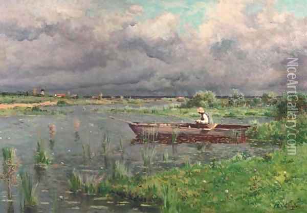 Fishing Oil Painting - Isidore Verheyden
