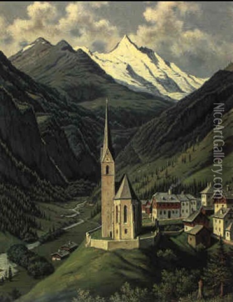 Heiligenblut Mit Dem Grossglockner Oil Painting - Hubert Sattler