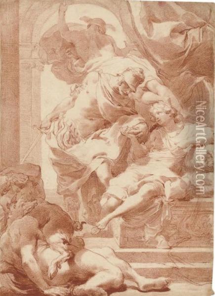 Ulysses Before Circe, Mercury Behind Oil Painting - Gaetano Gandolfi