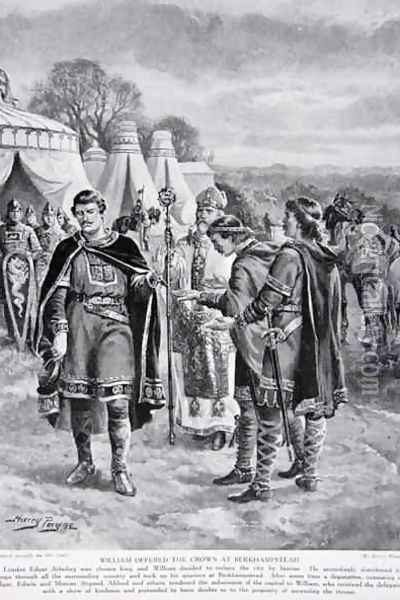 William is offered the crown at Berkhamstead, 1066, illustration from the book The History of the Nation Oil Painting - Henry A. (Harry) Payne