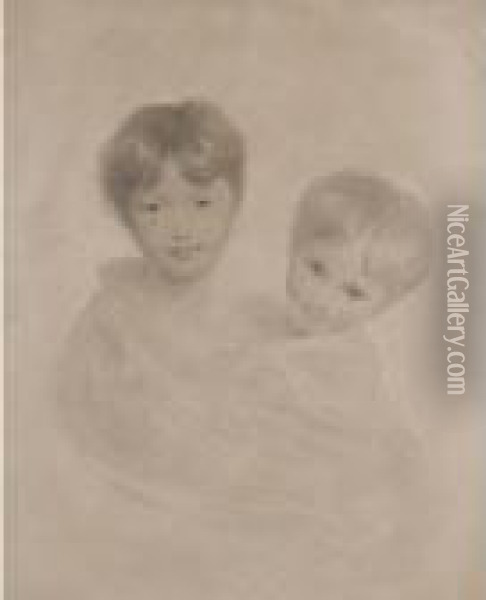 Portrait Sketch Of Two Boys Oil Painting - Sir Thomas Lawrence