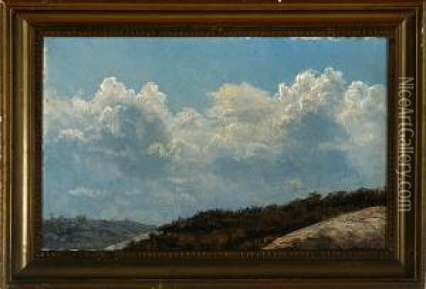 Autumn Landscape With A Storm Coming Up Oil Painting - Johannes Herman Brandt