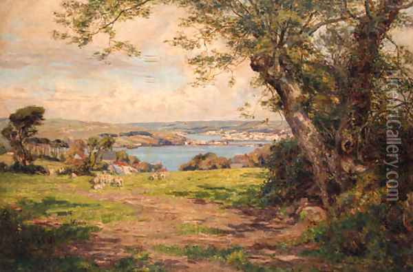 The River at Kettering Oil Painting - Sir Alfred East