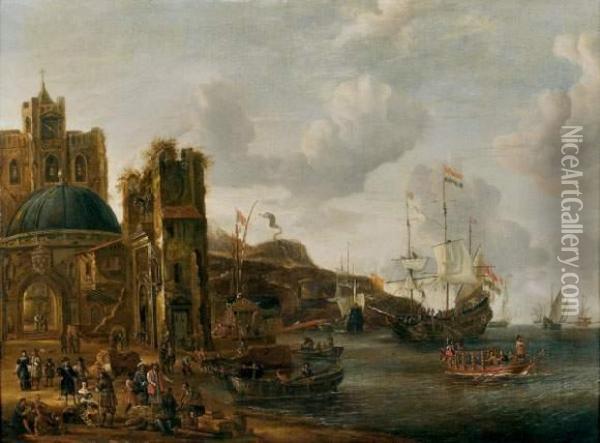 Scene De Port Oil Painting - Jacobus Storck