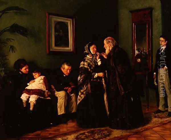 The Doctor's Waiting Room, 1870 Oil Painting - Vladimir Egorovic Makovsky