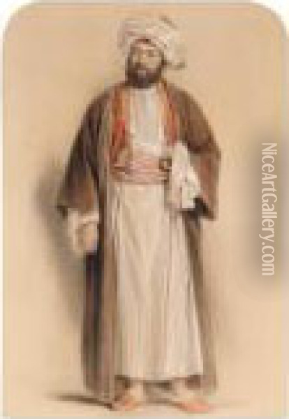 Portrait Of A Gentleman In Middle Eastern Dress Oil Painting - Sir John Gilbert