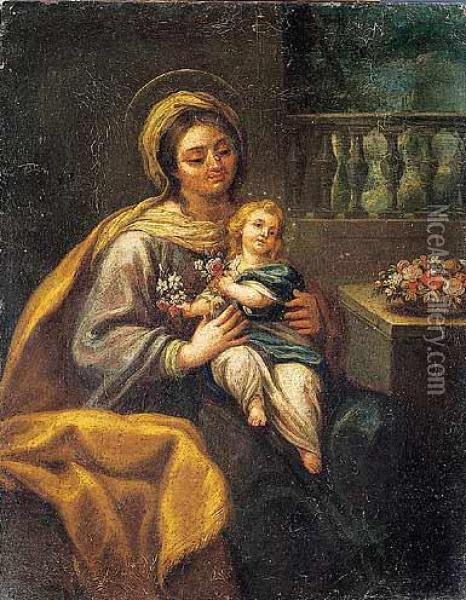 Santa Ana Con La Virgen Nina Oil Painting - Francesco Solimena