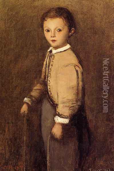 Fernand Corot, the Painter's Grand Nephew, at the Age of 4 and a Half Years Oil Painting - Jean-Baptiste-Camille Corot