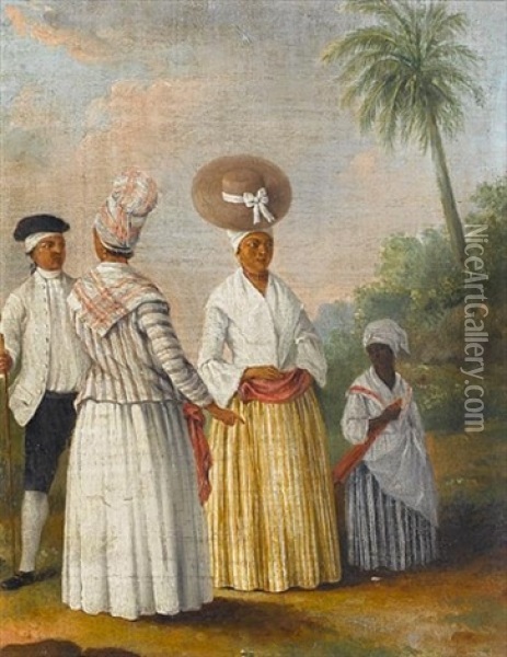 Islanders Of Dominica Oil Painting - Agostino Brunias