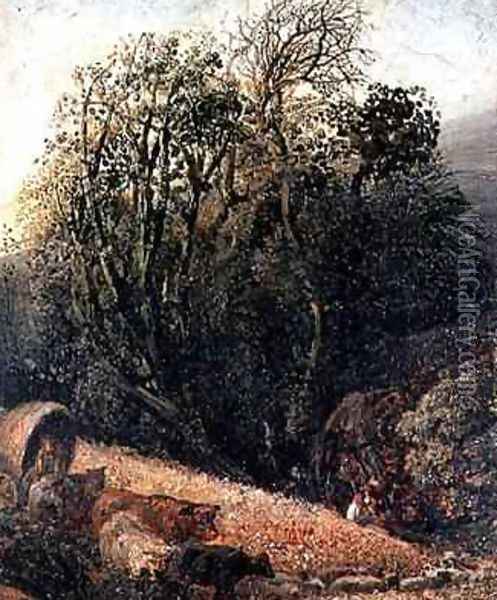 A Cornfield Bordered by Trees Oil Painting - Samuel Palmer