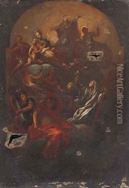 The Assumption of the Virgin Oil Painting - Carlo Innocenzo Carloni