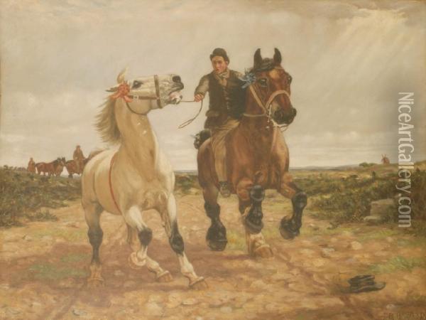 On The Way To The Fair Oil Painting - John Rabone Harvey