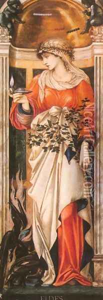 Fides Oil Painting - Sir Edward Coley Burne-Jones