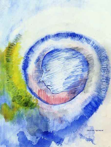 Profile Oil Painting - Odilon Redon