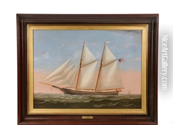 The American Schooner 'western Star' Oil Painting - Charles Sidney Raleigh