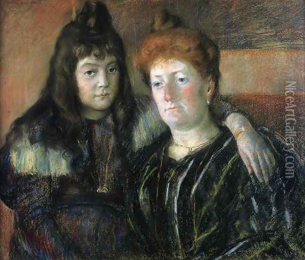 Madame Meerson And Her Daughter Oil Painting - Mary Cassatt