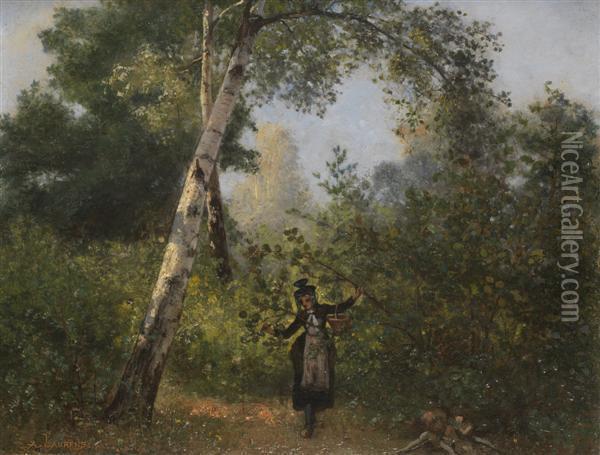 Jeune Femme Dans La Foret Oil Painting - Albert F. Laurens